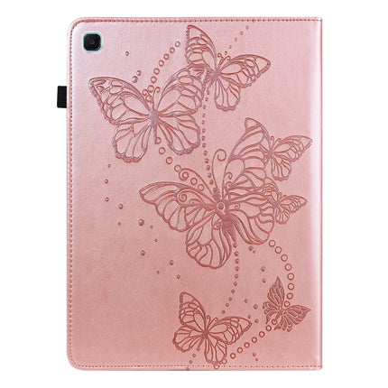 For Samsung Galaxy Tab S6 Lite P610/P615 Embossed Butterfly Pattern Horizontal Flip Leather Tablet Case(Pink)-garmade.com
