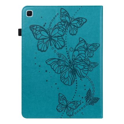 For Samsung Galaxy Tab S6 Lite P610/P615 Embossed Butterfly Pattern Horizontal Flip Leather Tablet Case(Blue)-garmade.com