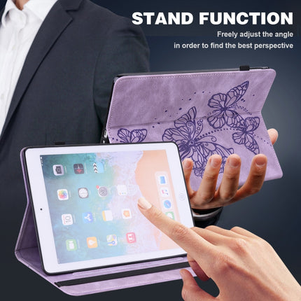 For Samsung Galaxy Tab A 8.0 (2019) T290 Embossed Butterfly Pattern Horizontal Flip Leather Tablet Case(Purple)-garmade.com