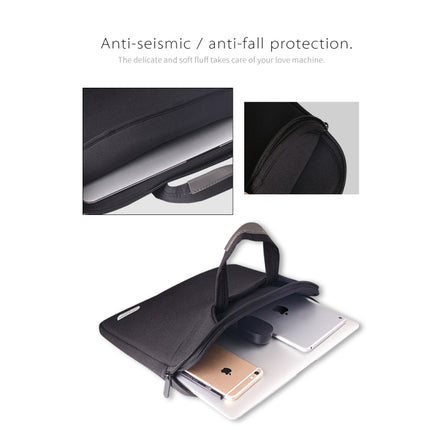 For 11 inch / 12 inch Laptops Diving Fabric Laptop Handbag(Black)-garmade.com