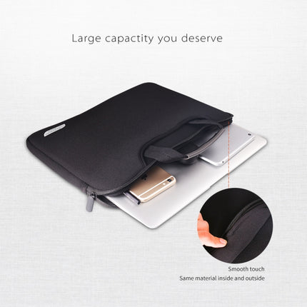 For 13 inch Laptops Diving Fabric Laptop Handbag(Black)-garmade.com