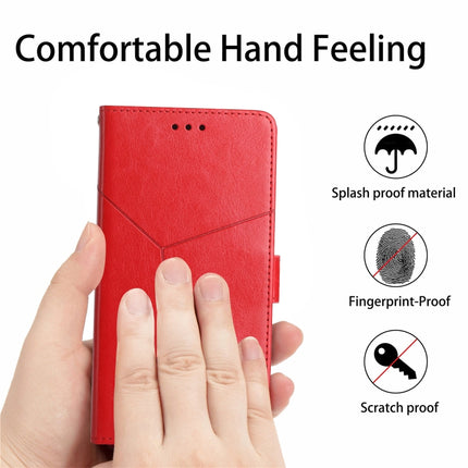 Y Stitching Horizontal Flip Leather Phone Case with Holder & Card Slots & Wallet & Photo Frame For iPhone 13(Red)-garmade.com