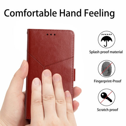 Y Stitching Horizontal Flip Leather Phone Case with Holder & Card Slots & Wallet & Photo Frame For iPhone 13(Brown)-garmade.com