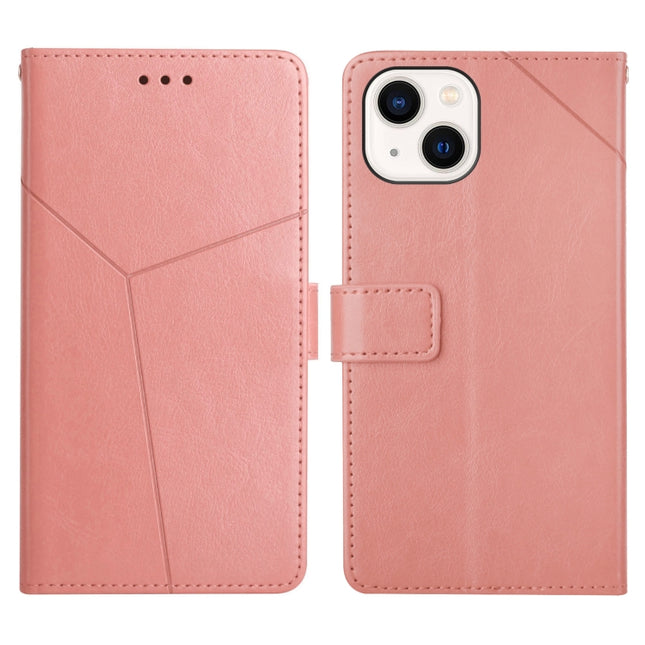 Y Stitching Horizontal Flip Leather Phone Case with Holder & Card Slots & Wallet & Photo Frame For iPhone 13(Rose Gold)-garmade.com