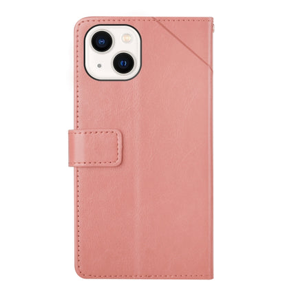 Y Stitching Horizontal Flip Leather Phone Case with Holder & Card Slots & Wallet & Photo Frame For iPhone 13 mini(Rose Gold)-garmade.com