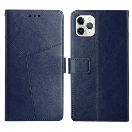 Y Stitching Horizontal Flip Leather Phone Case with Holder & Card Slots & Wallet & Photo Frame For iPhone 13 Pro(Blue)-garmade.com