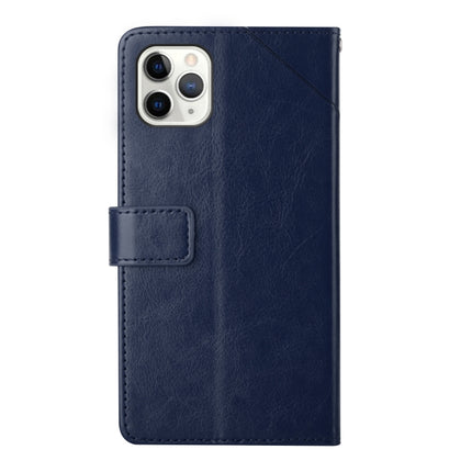 Y Stitching Horizontal Flip Leather Phone Case with Holder & Card Slots & Wallet & Photo Frame For iPhone 13 Pro(Blue)-garmade.com