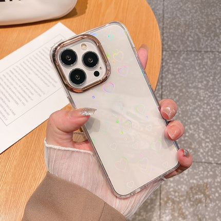 Colorful Laser Electroplating Shockproof Phone Case For iPhone 13(Heart)-garmade.com