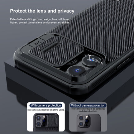NILLKIN Texture Pro PC + TPU Camshield Phone Protective Case For iPhone 13 Pro(Black)-garmade.com