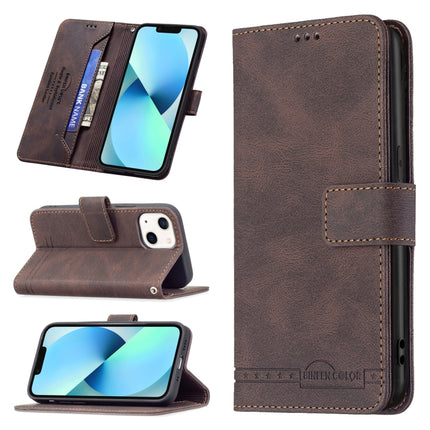 Magnetic Clasp RFID Blocking Anti-Theft Leather Case with Holder & Card Slots & Wallet For iPhone 13 mini(Brown)-garmade.com