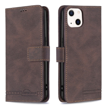 Magnetic Clasp RFID Blocking Anti-Theft Leather Case with Holder & Card Slots & Wallet For iPhone 13 mini(Brown)-garmade.com