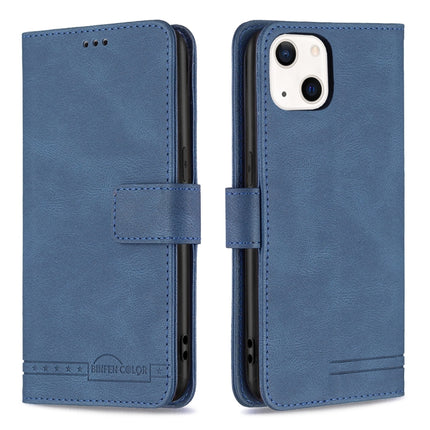 Magnetic Clasp RFID Blocking Anti-Theft Leather Case with Holder & Card Slots & Wallet For iPhone 13 mini(Blue)-garmade.com