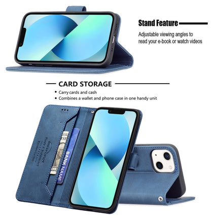 Magnetic Clasp RFID Blocking Anti-Theft Leather Case with Holder & Card Slots & Wallet For iPhone 13 mini(Blue)-garmade.com