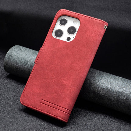 Magnetic Clasp RFID Blocking Anti-Theft Leather Case with Holder & Card Slots & Wallet For iPhone 13 Pro(Red)-garmade.com
