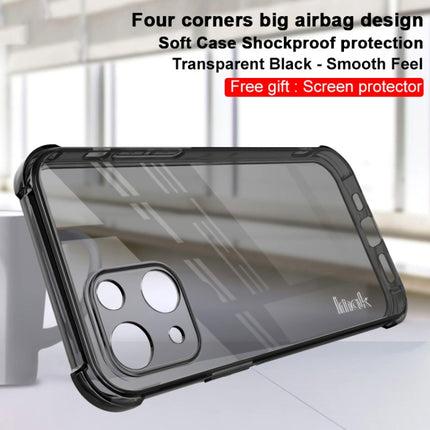 IMAK All-inclusive Shockproof Airbag TPU Phone Case with Screen Protector For iPhone 13 mini(Transparent Black)-garmade.com