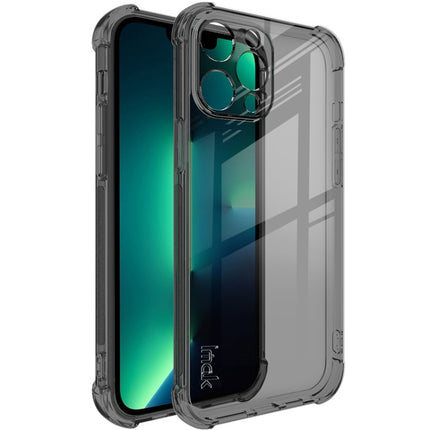 IMAK All-inclusive Shockproof Airbag TPU Phone Case with Screen Protector For iPhone 13 Pro(Transparent Black)-garmade.com