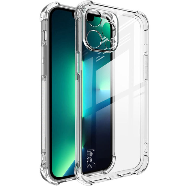 IMAK All-inclusive Shockproof Airbag TPU Phone Case with Screen Protector For iPhone 13 Pro(Transparent)-garmade.com