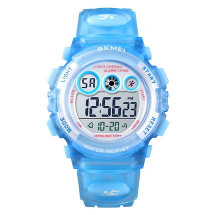 SKMEI 1451 LED Digital Stopwatch Chronograph Luminous Children Sports Electronic Watch(Transparent Pink Blue)-garmade.com