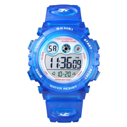 SKMEI 1451 LED Digital Stopwatch Chronograph Luminous Children Sports Electronic Watch(Transparent Sky Blue)-garmade.com