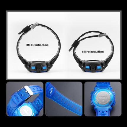 SKMEI 1451 LED Digital Stopwatch Chronograph Luminous Children Sports Electronic Watch(Black Shell Blue Circle)-garmade.com
