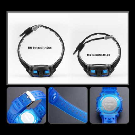 SKMEI 1451 LED Digital Stopwatch Chronograph Luminous Children Sports Electronic Watch(White Shell Blue Circle)-garmade.com