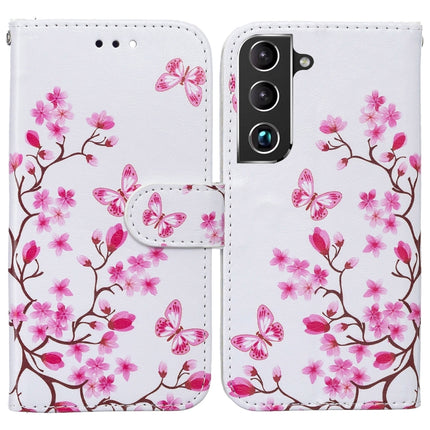 For Samsung Galaxy S22+ 5G Horizontal Flip Phone Leather Case with Holder & Card Slots & Photo Frame & Wallet(Butterfly Love Flower)-garmade.com