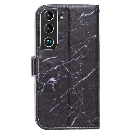 For Samsung Galaxy S22+ 5G Horizontal Flip Phone Leather Case with Holder & Card Slots & Photo Frame & Wallet(Black Marble)-garmade.com