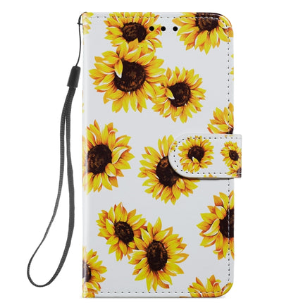 For Samsung Galaxy S22+ 5G Painted Pattern Horizontal Flip Phone Leather Case with Holder & Card Slots & Photo Frame(Sunflower)-garmade.com