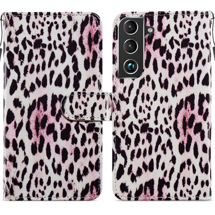 For Samsung Galaxy S22+ 5G Painted Pattern Horizontal Flip Phone Leather Case with Holder & Card Slots & Photo Frame(Leopard)-garmade.com