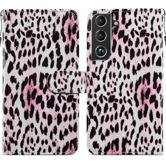For Samsung Galaxy S22+ 5G Painted Pattern Horizontal Flip Phone Leather Case with Holder & Card Slots & Photo Frame(Leopard)-garmade.com