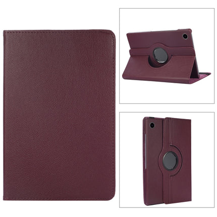 For Samsung Galaxy Tab A8 360 Degree Rotation Litchi Texture Tablet Leather Case with Holder(Purple)-garmade.com