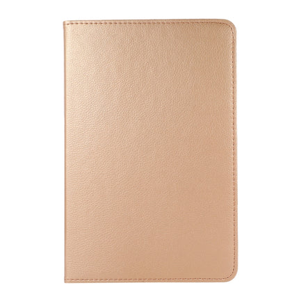 For Samsung Galaxy Tab A8 360 Degree Rotation Litchi Texture Tablet Leather Case with Holder(Gold)-garmade.com
