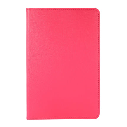 For Samsung Galaxy Tab A8 360 Degree Rotation Litchi Texture Tablet Leather Case with Holder(Rose Red)-garmade.com