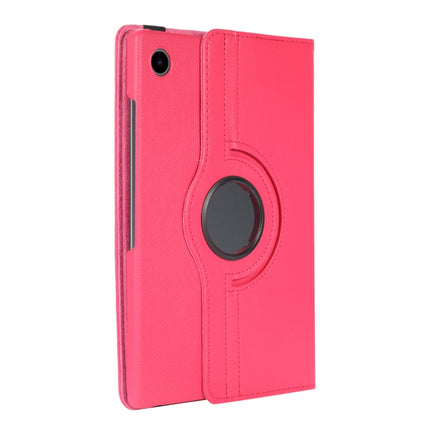 For Samsung Galaxy Tab A8 360 Degree Rotation Litchi Texture Tablet Leather Case with Holder(Rose Red)-garmade.com
