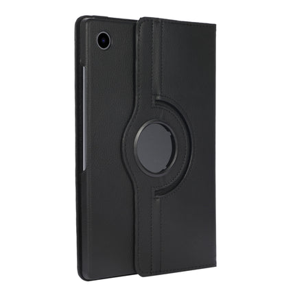 For Samsung Galaxy Tab A8 360 Degree Rotation Litchi Texture Tablet Leather Case with Holder(Black)-garmade.com