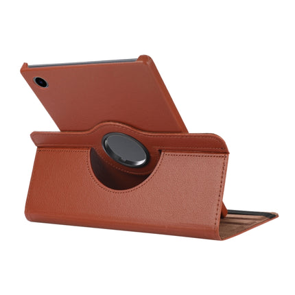 For Samsung Galaxy Tab A8 360 Degree Rotation Litchi Texture Tablet Leather Case with Holder(Orange)-garmade.com