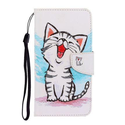 For iPhone 6 / 6s 3D Colored Drawing Horizontal Flip PU Leather Case with Holder & Card Slots & Wallet(Red Mouth Cat)-garmade.com