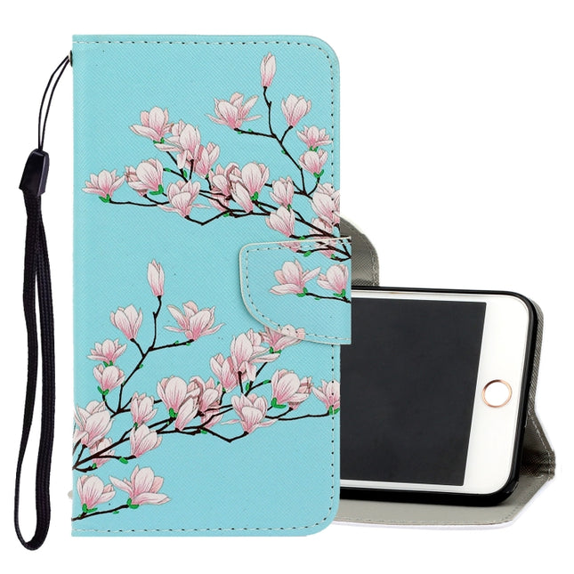 For iPhone 6 / 6s 3D Colored Drawing Horizontal Flip PU Leather Case with Holder & Card Slots & Wallet(Magnolia)-garmade.com