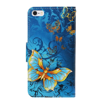 For iPhone 6 / 6s 3D Colored Drawing Horizontal Flip PU Leather Case with Holder & Card Slots & Wallet(Jade Butterfly)-garmade.com
