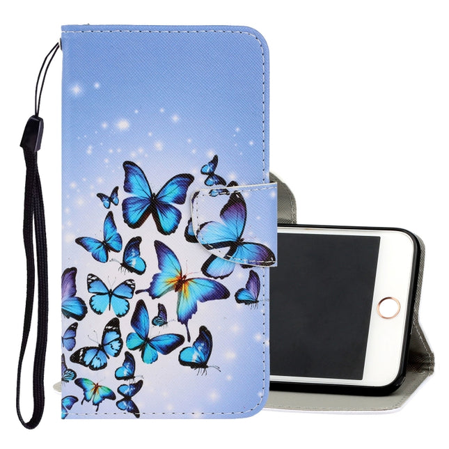For iPhone 6 / 6s 3D Colored Drawing Horizontal Flip PU Leather Case with Holder & Card Slots & Wallet(Multiple Butterflies)-garmade.com