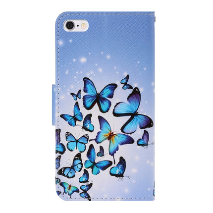 For iPhone 6 / 6s 3D Colored Drawing Horizontal Flip PU Leather Case with Holder & Card Slots & Wallet(Multiple Butterflies)-garmade.com