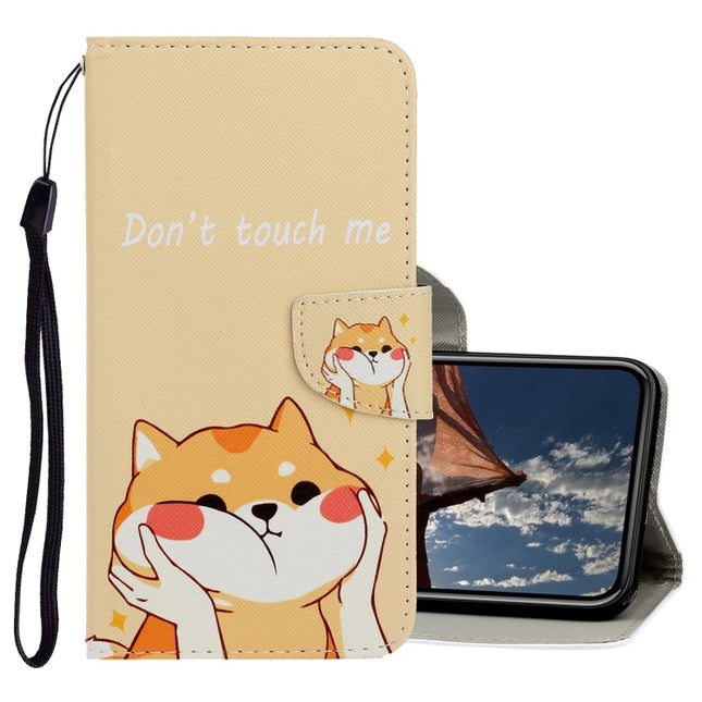 For iPhone X / XS 3D Colored Drawing Horizontal Flip PU Leather Case with Holder & Card Slots & Wallet(Shiba Inu)-garmade.com