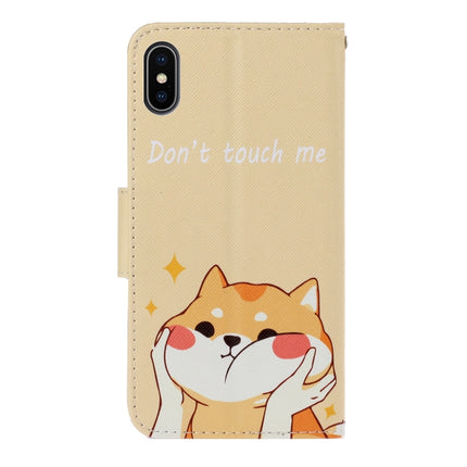 For iPhone X / XS 3D Colored Drawing Horizontal Flip PU Leather Case with Holder & Card Slots & Wallet(Shiba Inu)-garmade.com