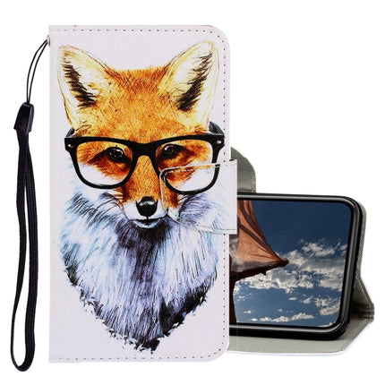 For iPhone X / XS 3D Colored Drawing Horizontal Flip PU Leather Case with Holder & Card Slots & Wallet(Fox)-garmade.com