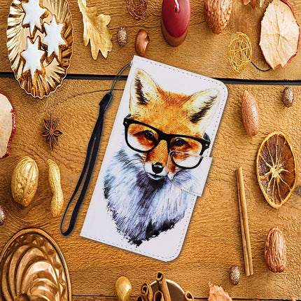 For iPhone X / XS 3D Colored Drawing Horizontal Flip PU Leather Case with Holder & Card Slots & Wallet(Fox)-garmade.com