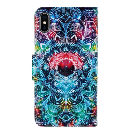 For iPhone X / XS 3D Colored Drawing Horizontal Flip PU Leather Case with Holder & Card Slots & Wallet(Mandala)-garmade.com