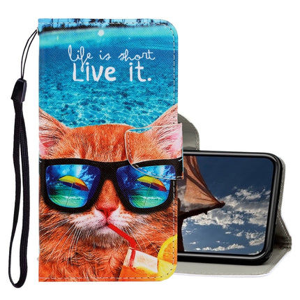 For iPhone X / XS 3D Colored Drawing Horizontal Flip PU Leather Case with Holder & Card Slots & Wallet(Underwater Cat)-garmade.com