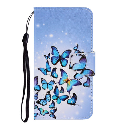 For iPhone X / XS 3D Colored Drawing Horizontal Flip PU Leather Case with Holder & Card Slots & Wallet(Multiple Butterflies)-garmade.com