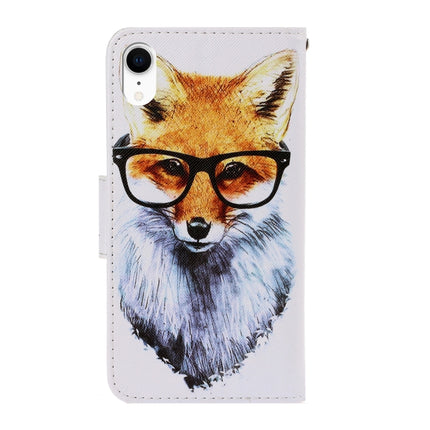 For iPhone XR 3D Colored Drawing Horizontal Flip PU Leather Case with Holder & Card Slots & Wallet(Fox)-garmade.com