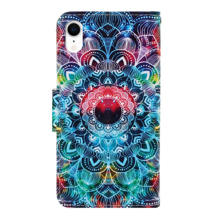 For iPhone XR 3D Colored Drawing Horizontal Flip PU Leather Case with Holder & Card Slots & Wallet(Mandala)-garmade.com